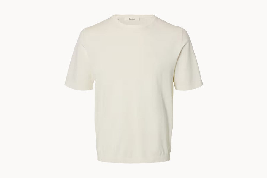 T-shirt de Manga Curta de Malha Lisa