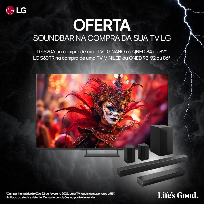 Na compra de uma TV LG receba de oferta uma soundbar