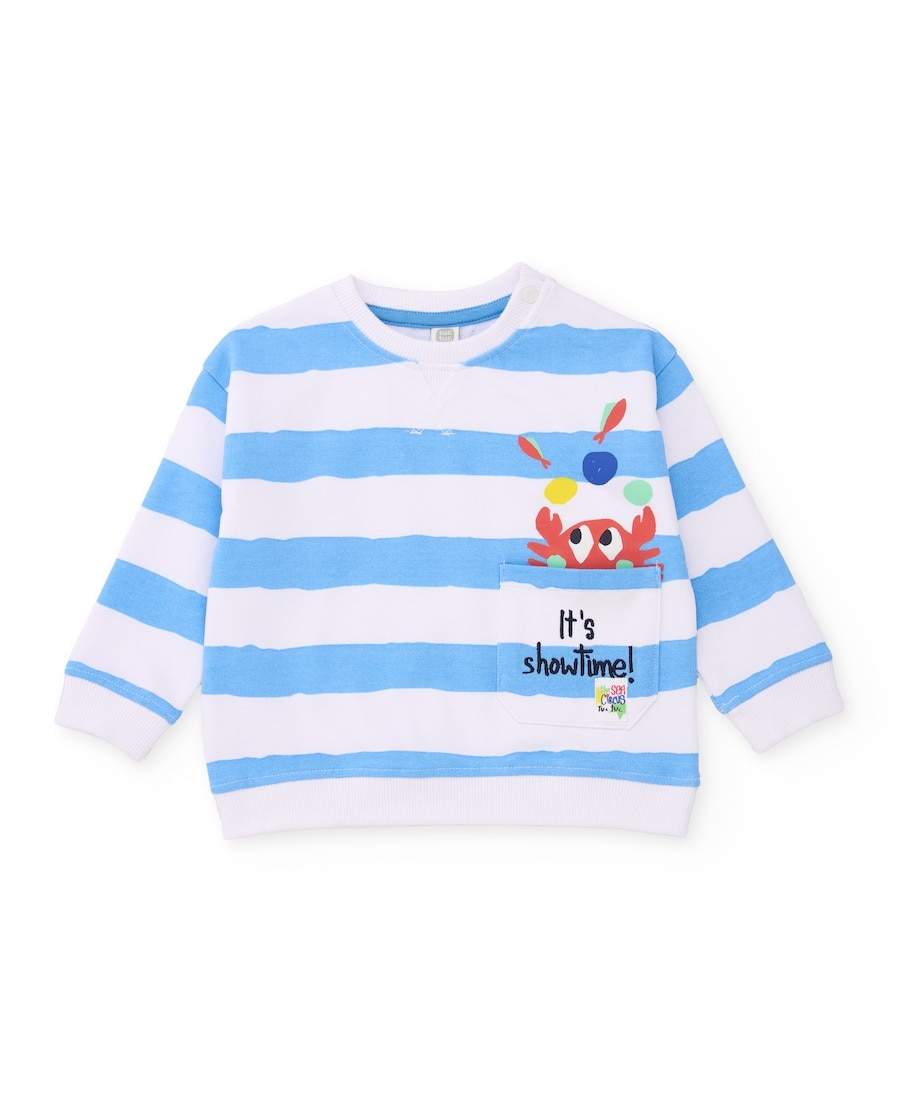 Imagem 0 de Sweat Infantil de Malha e Estampado Às Riscas