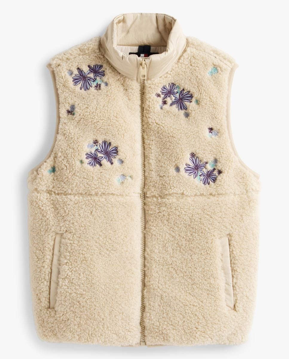 Imagem 0 de Colete de Pelo de Borrego com Bordado Floral