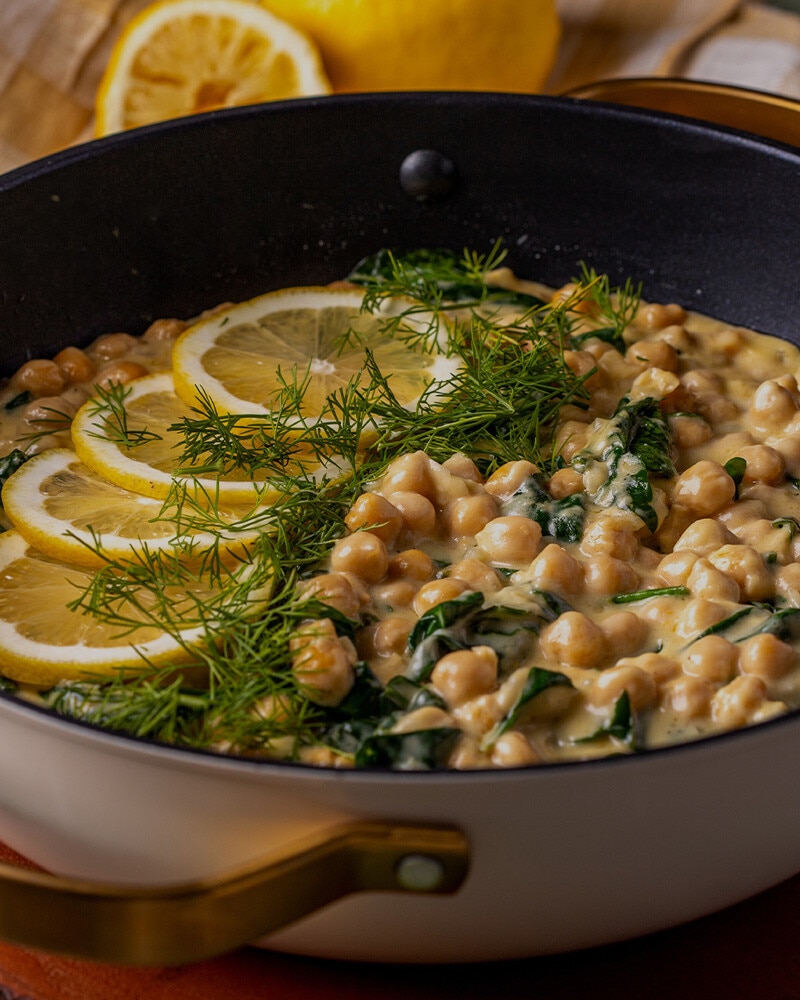 Grão com Limão e Espinafres