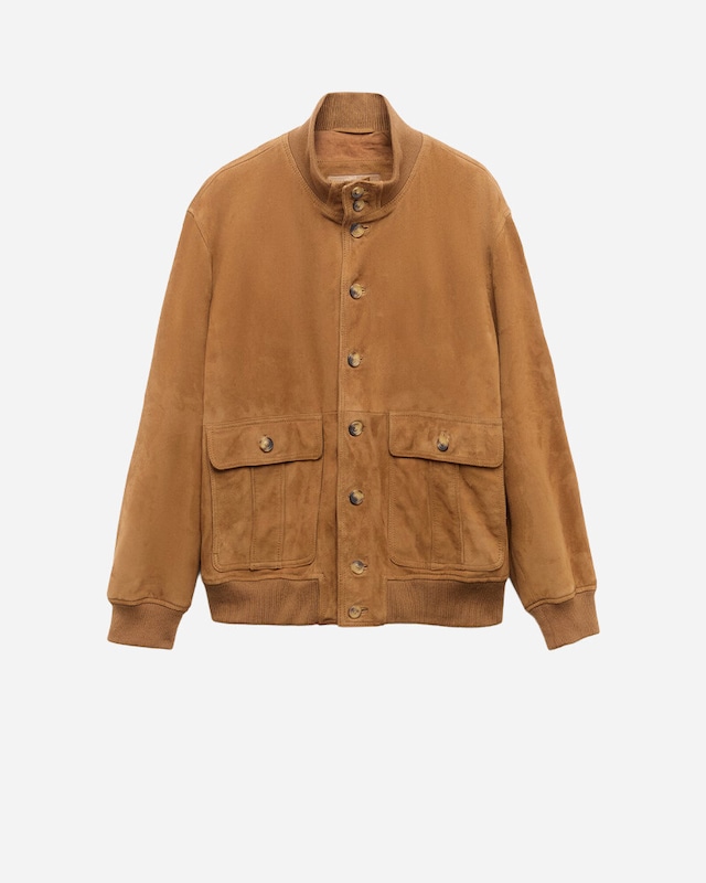 Blusão Tipo Bomber de Camurça Caprina