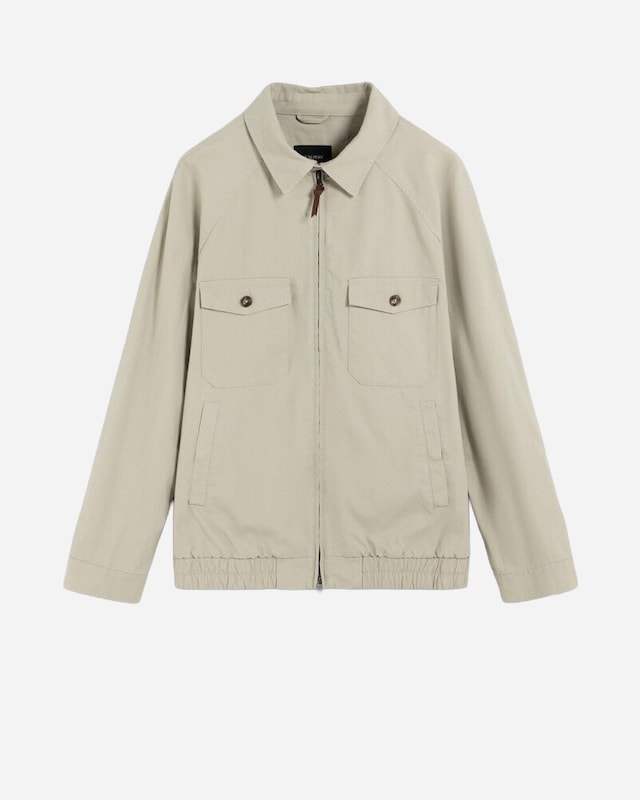 Casaco com Gola Camiseiro e Fecho Zip