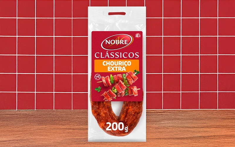 Exclusivo Online, oferta Nobre chouriço extra 200 g na compra de 3 unidades Nobre, assinaladas - 13 a 26 de fevereiro