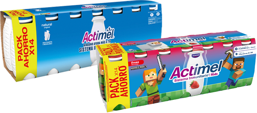 DANONE ACTIMEL L-case distintos sabores Packs Ahorro 14 unidades