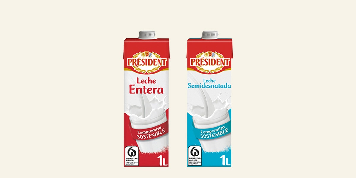 Leche esterilizada PRESIDENT