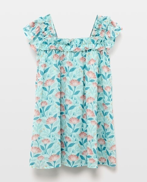 Imagem 0 de Vestido de Criança com Folhos e Estampado Floral