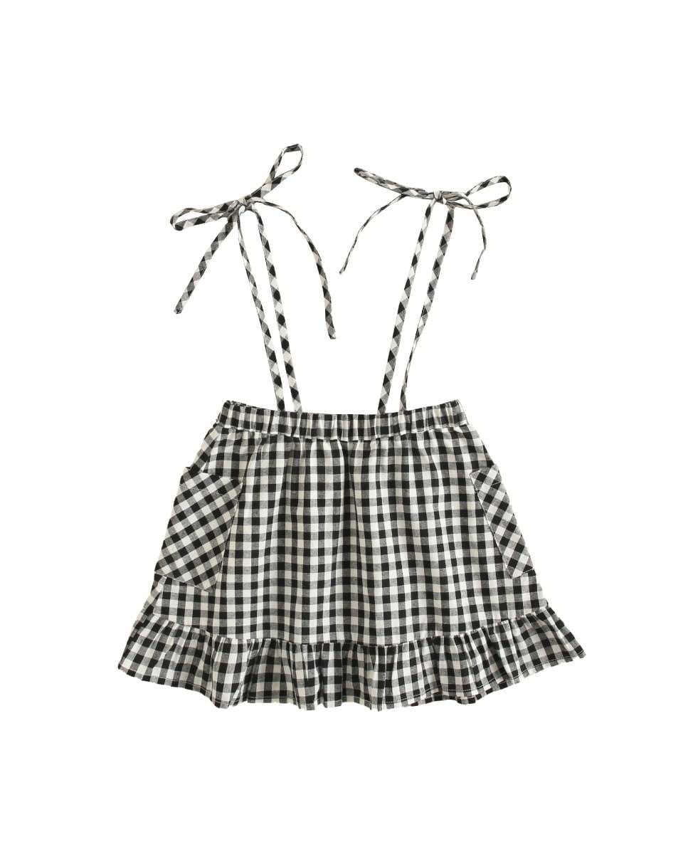 Imagem 0 de Saia Infantil em Vichy Branco e Preto com Alças