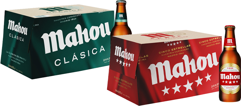 MAHOU cerveza rubia pack 24 botellas 25 cl