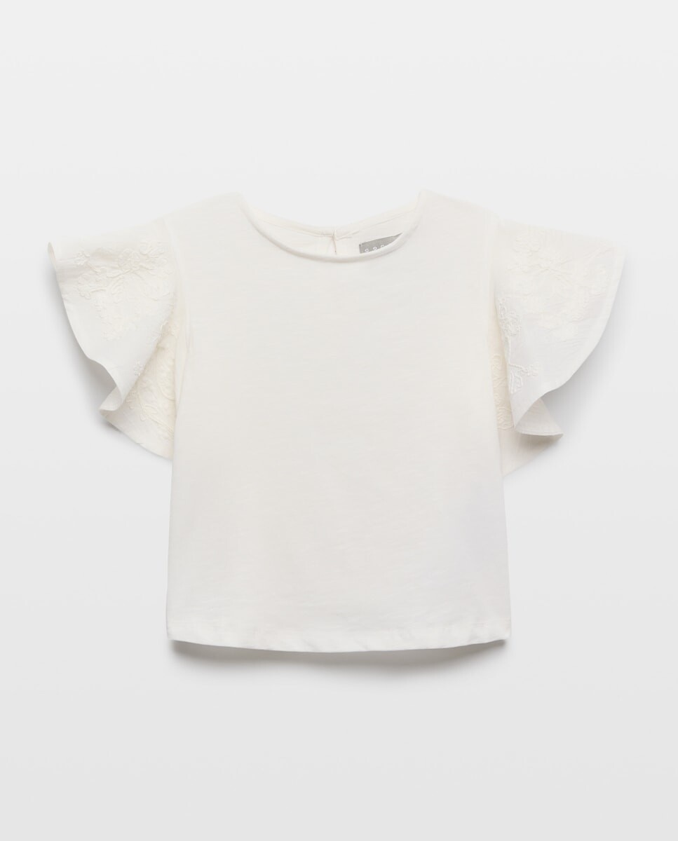 Imagem 0 de T-shirt de Manga Curta Plana Bordada