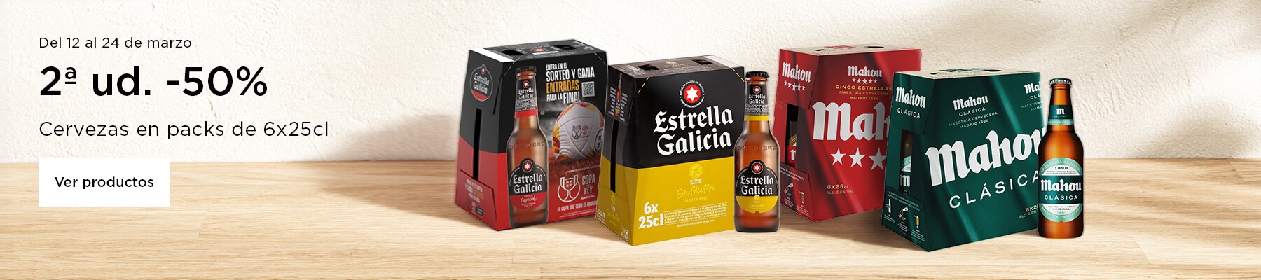 Cervezas en packs de 6x25cl