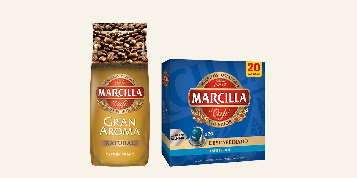 Café cápsulas y en grano MARCILLA