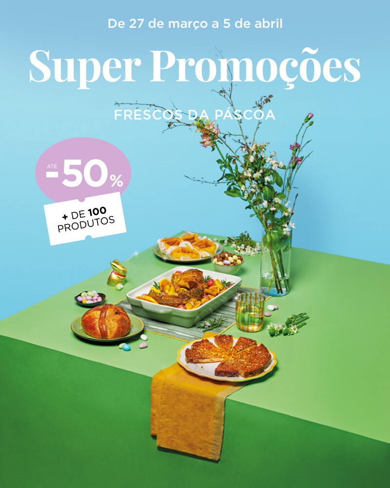 Páscoa até -50% em + 100 produtos - 13 de março a 5 de abril
