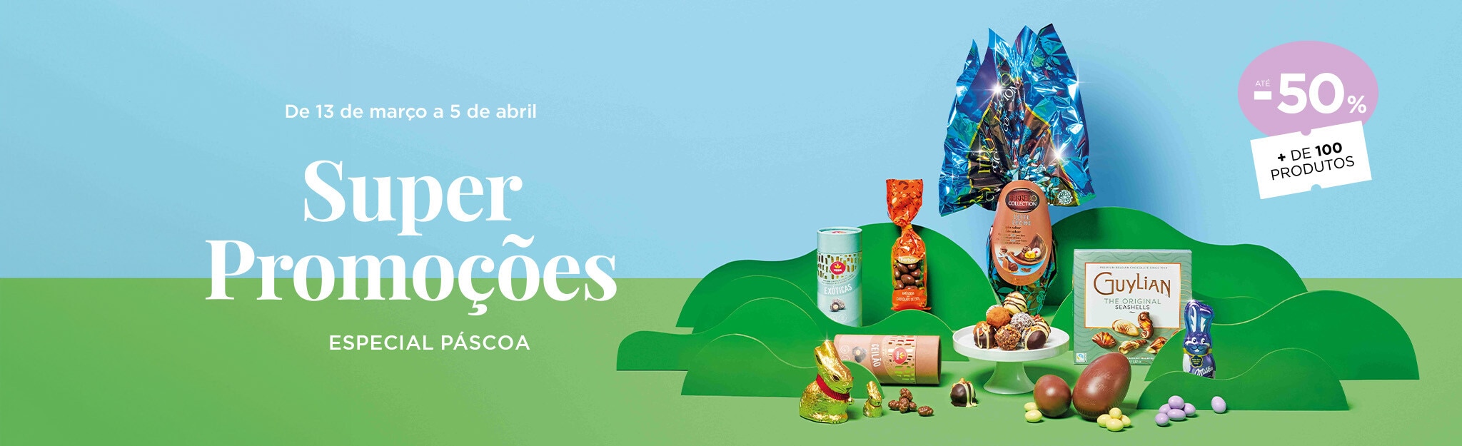 Páscoa até -50% em + 100 produtos - 13 de março a 5 de abril
