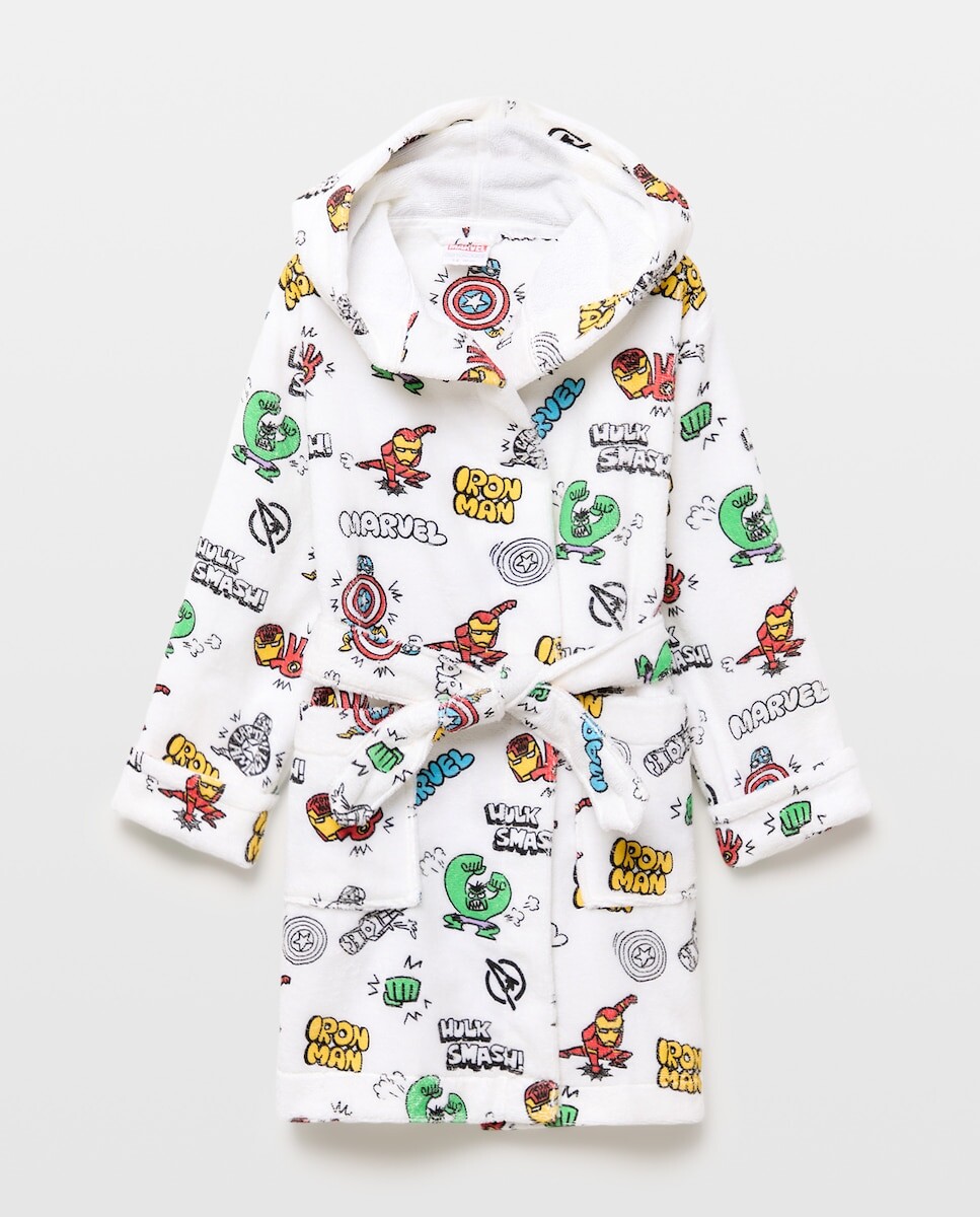 Imagem 0 de Roupão de Banho de Algodão com Estampado Os Vingadores