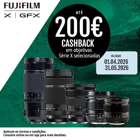 Cashback Fujifilm - Até 200€ de Cashback em objetivas Serie X selecionadas