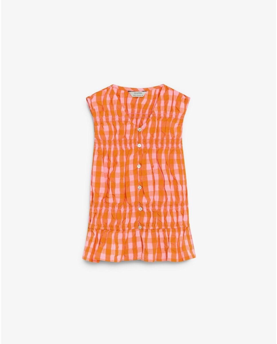 Imagem 0 de Top Infantil Franzido Aos Quadrados Vichy