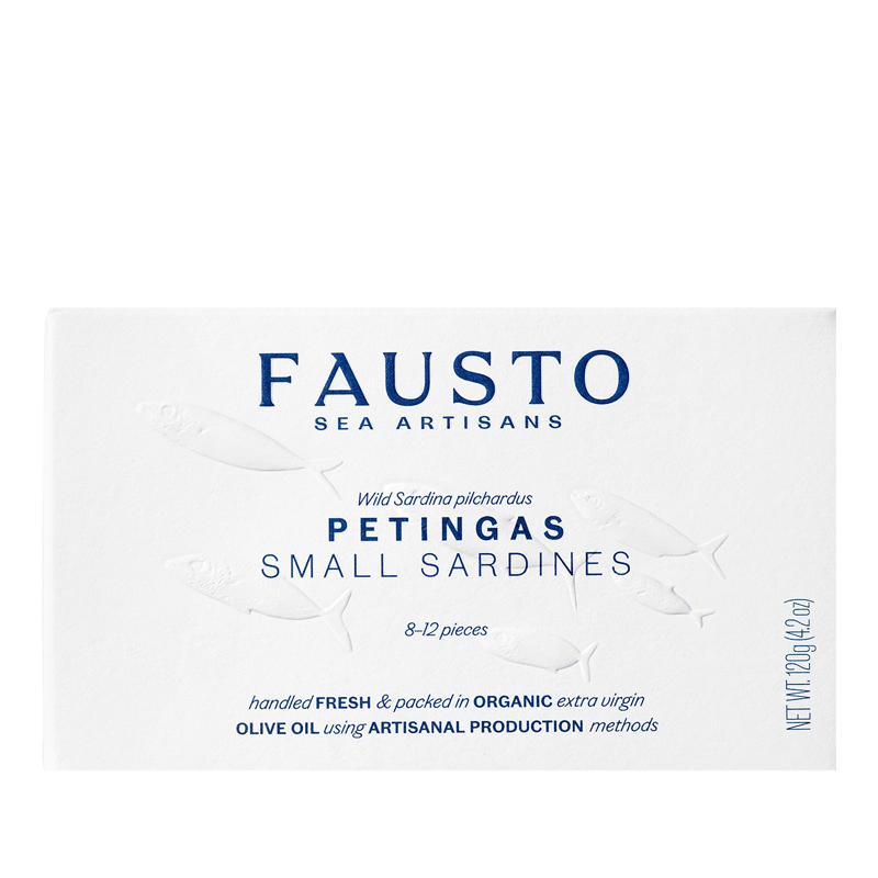 Fausto Petingas em Azeite Virgem Extra Bio 8-12 unidades lata 120 g