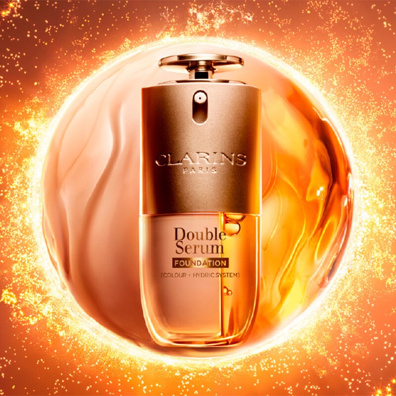 Descubra a nova base Double Serum Clarins em Perfumaria e Cosmética