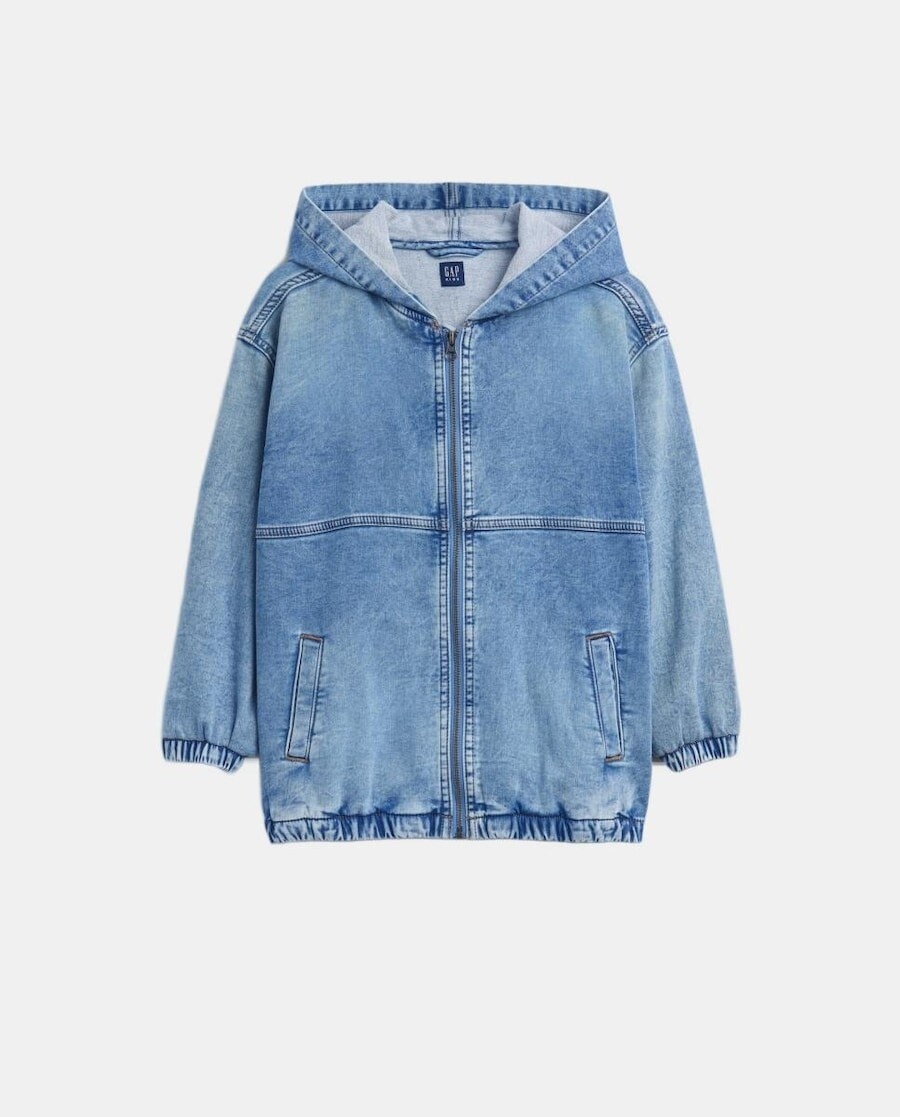 Imagem 0 de Casaco de Ganga com Capuz e Bolsos