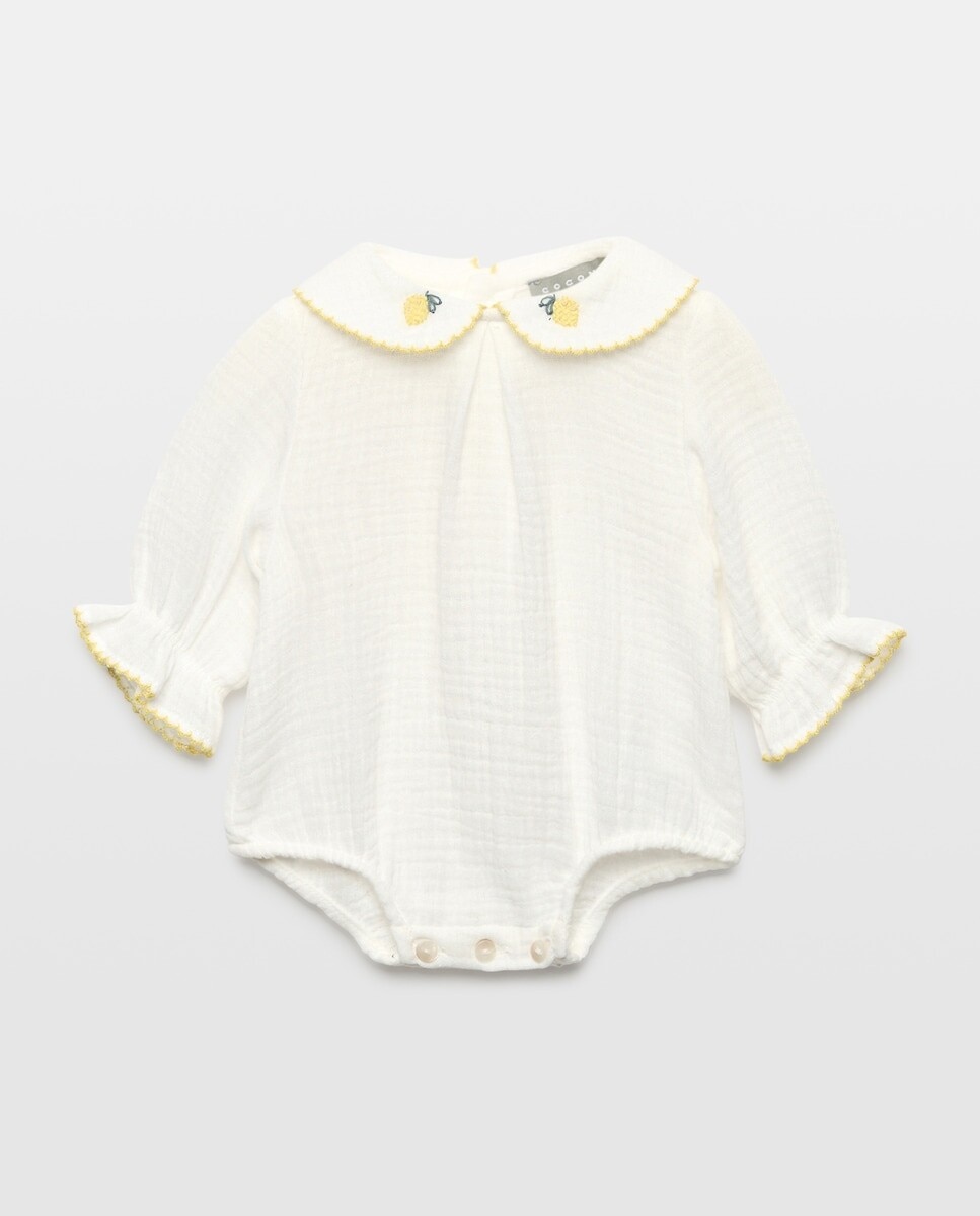 Imagem 0 de Body de Bebé com Manga Comprida e Frutas Bordadas à Mão