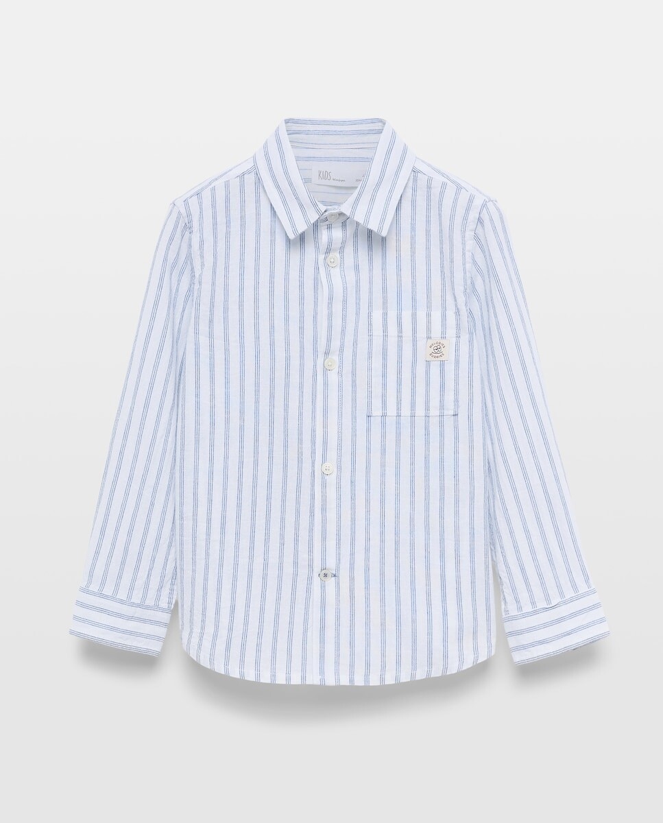 Imagem 0 de Camisa de Manga Comprida com Risca e Fantasia