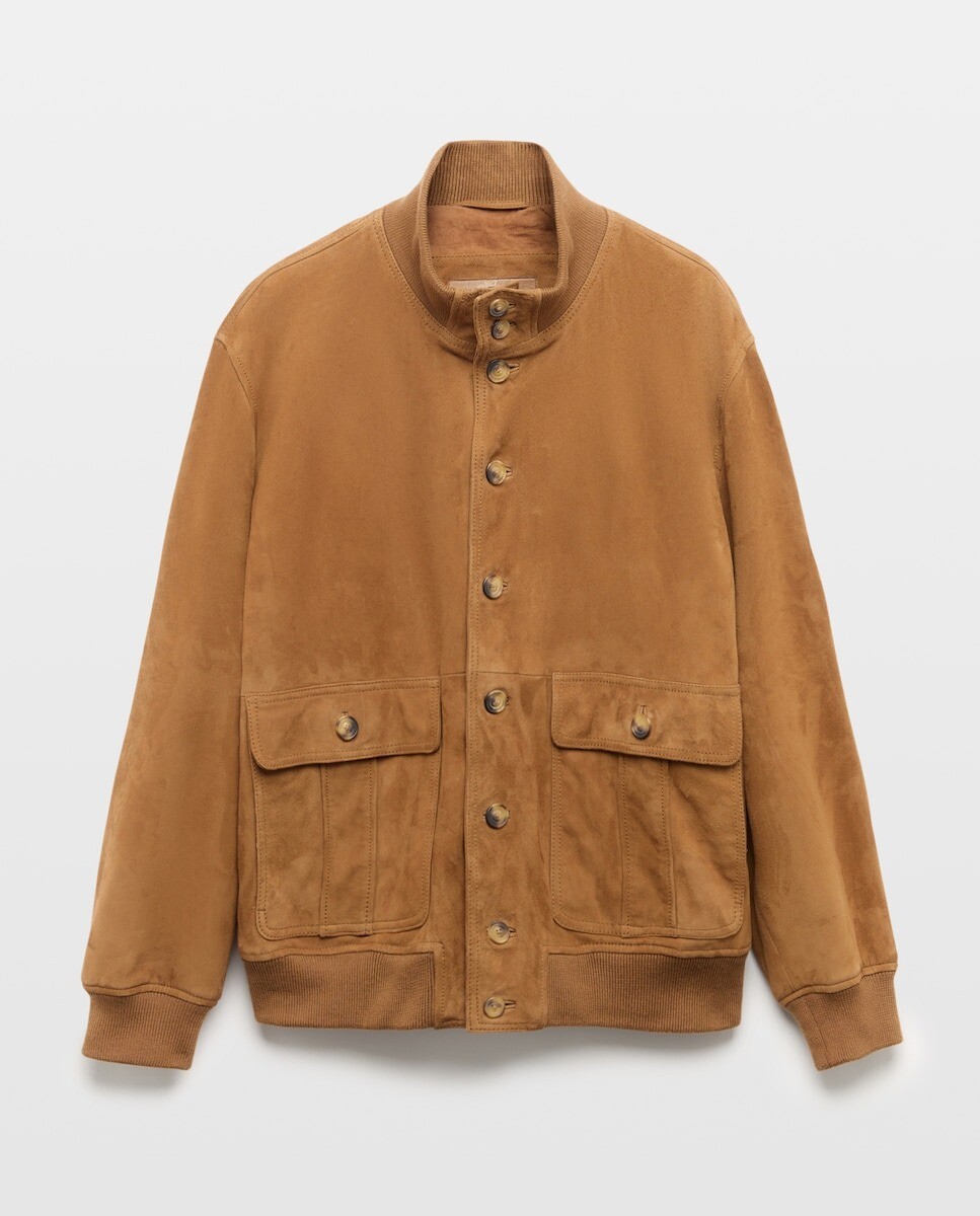 Imagem 0 de Blusão Tipo Bomber de Camurça Caprina