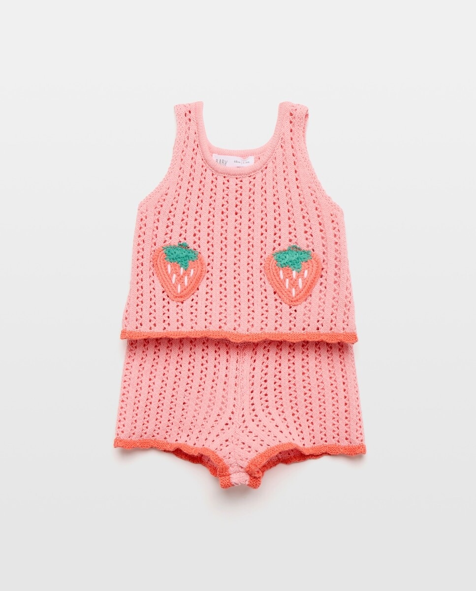 Imagem 0 de Conjunto de 2 Peças de Crochet Curtas de Bebé