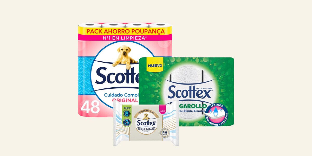 Papel higiénico, de cocina y pañuelos Scottex