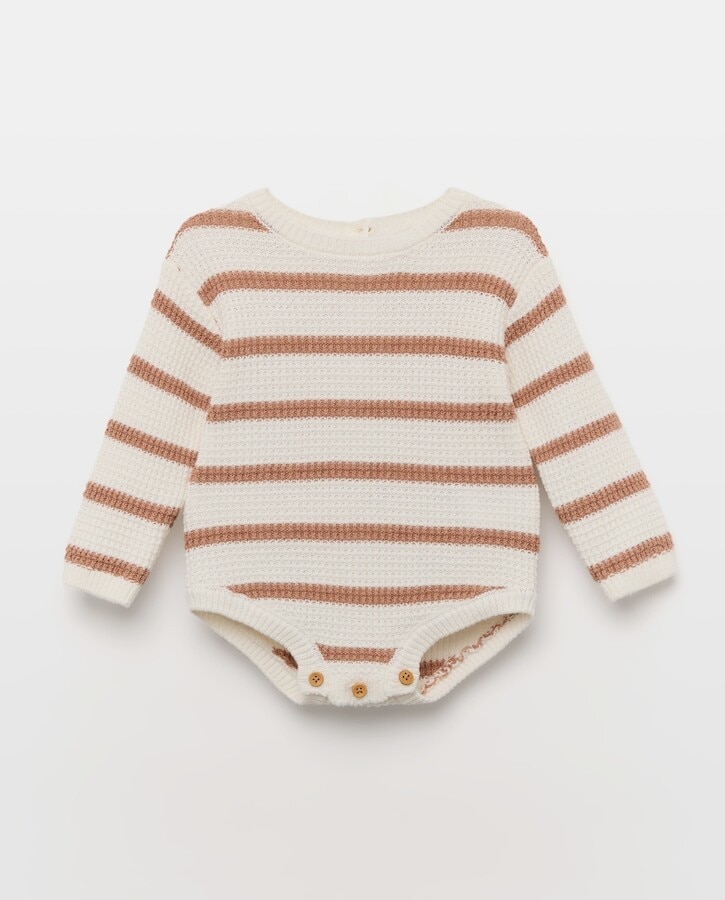 Imagem 0 de Babygrow de Tricot de Bebé às Riscas com Manga Comprida