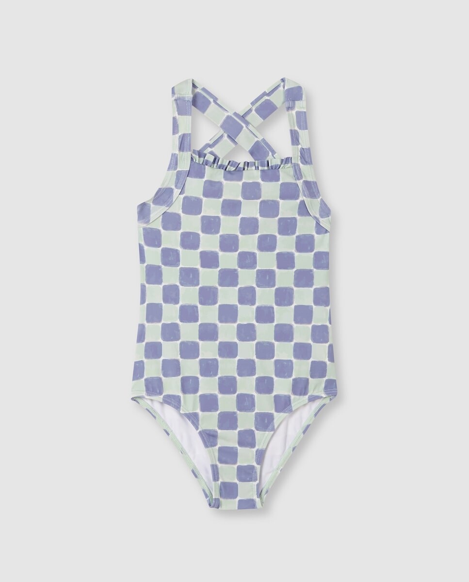 Imagem 0 de Fato de Banho Infantil Estampado Aos Quadrados