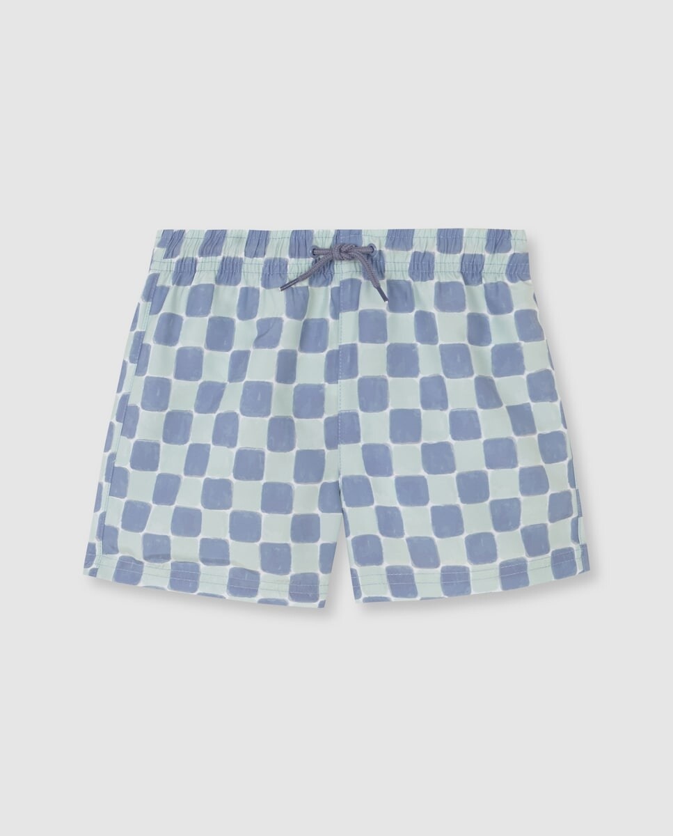 Imagem 0 de Fato de Banho Infantil Estampado Aos Quadrados