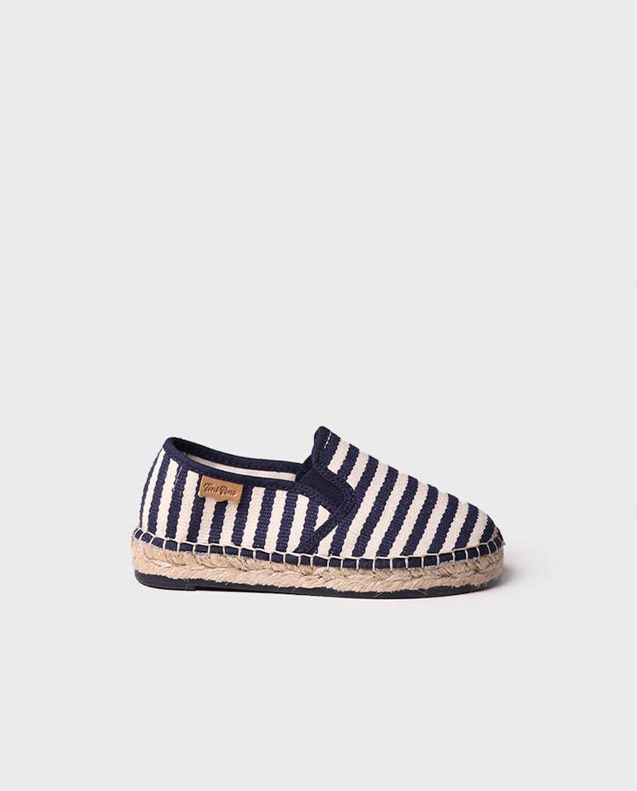 Imagem 0 de Alpercatas Infantil em Tecido Às Riscas com Elásticos