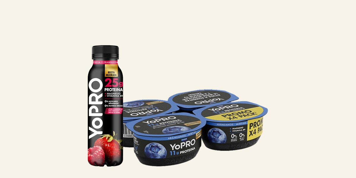 Postres y bebidas de proteínas Yopro