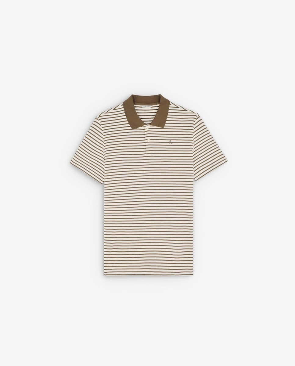Imagem 0 de Polo de Manga Curta Às Riscas de Algodão