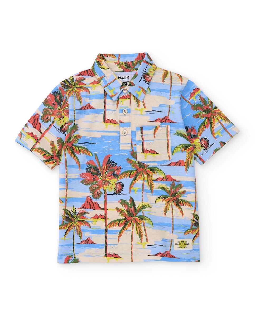 Imagem 0 de T-shirt Infantil de Malha com Estampado Tropical
