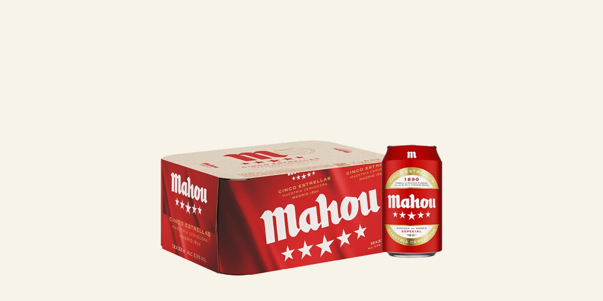 Cerveza rubia especial Mahou 5 Estrellas