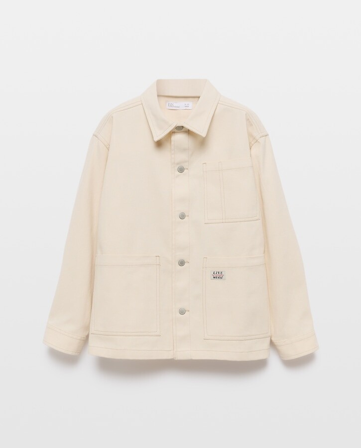 Imagem 0 de Sobrecamisa de Sarja com Manga Comprida e Bolsos