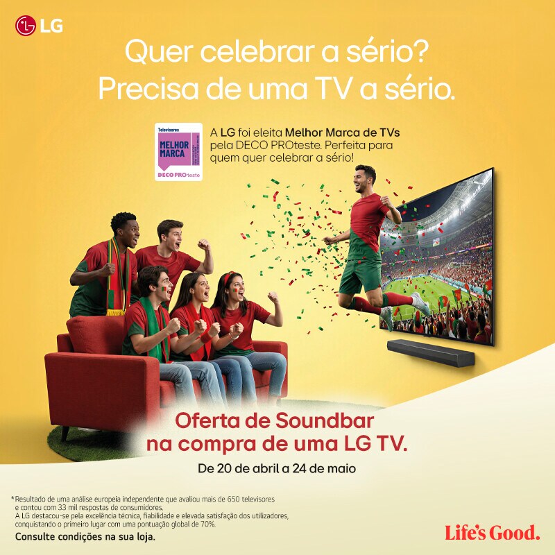 Na compra de uma TV LG, receba de oferta uma Soundbar 