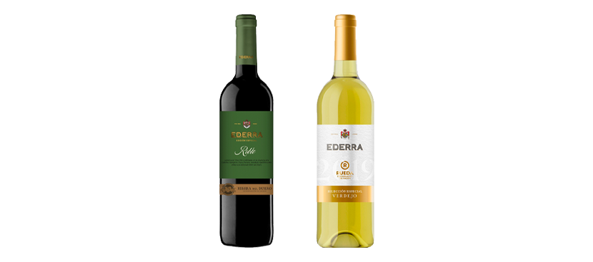 Ederra Vino tinto Ribera del Duero y blanco Rueda verdejo