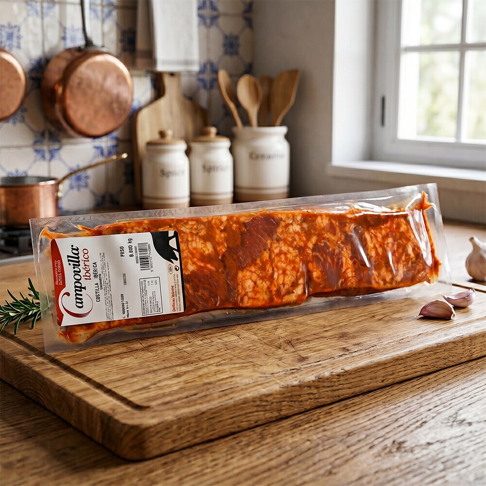 Costillas adobadas o al ajillo de cerdo ibérico, Campovilla