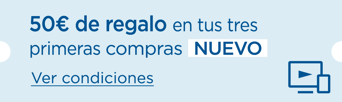 50€ de regalo en tus 3 primeras compras online