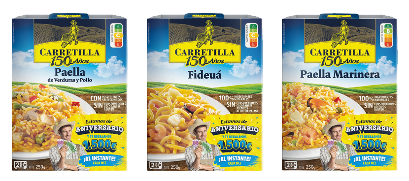 Carretilla Platos preparados de pasta y arroz