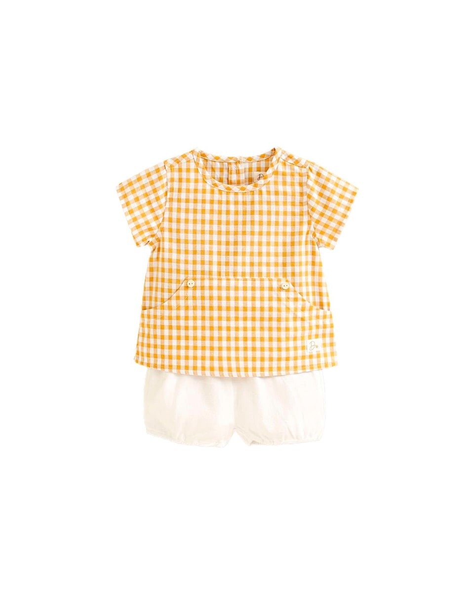 Imagem 0 de Conjunto para Bebé de Camisa Vichy e Calções Lisos