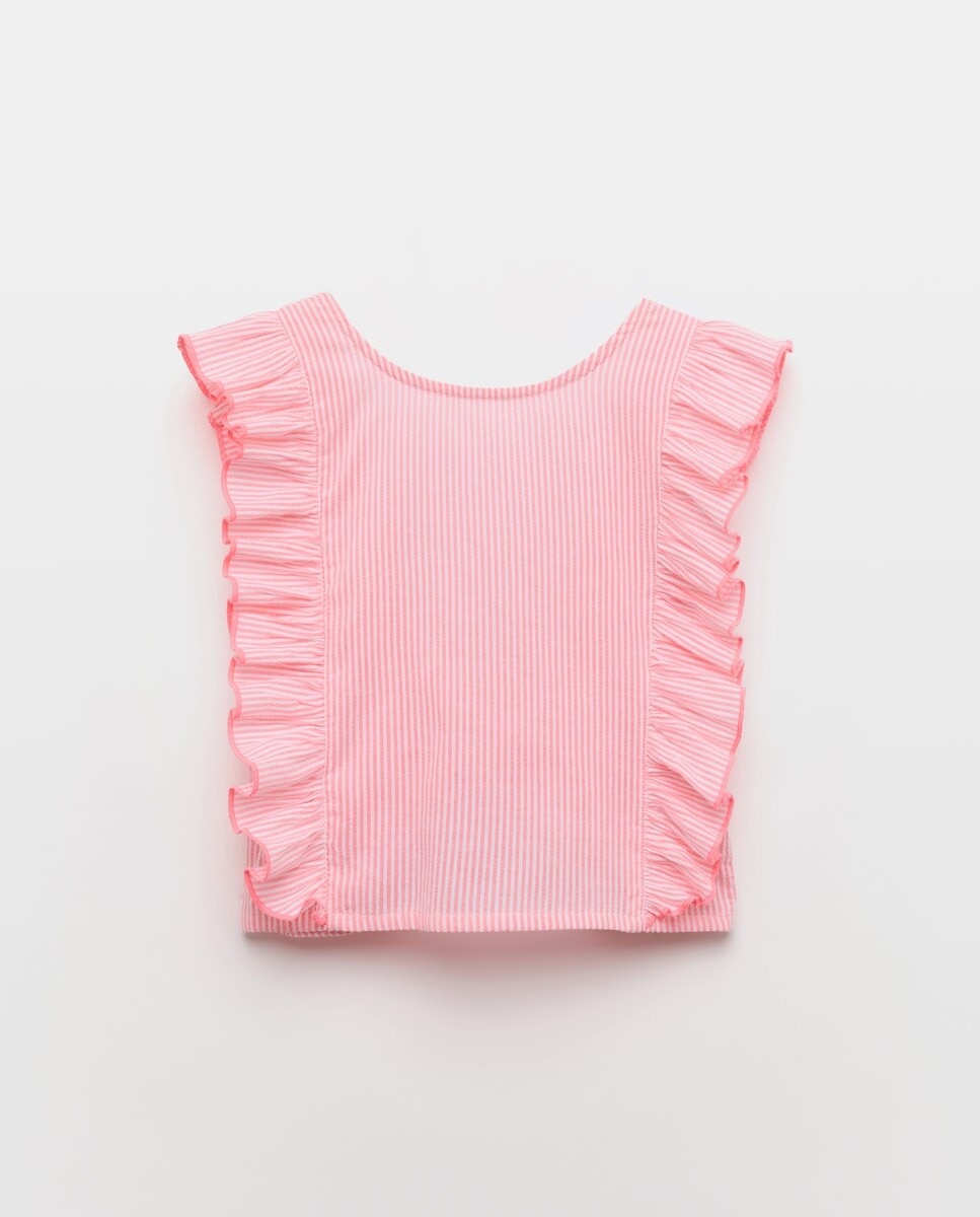 Imagem 0 de Blusa de Seersucker às Riscas Fluorescentes