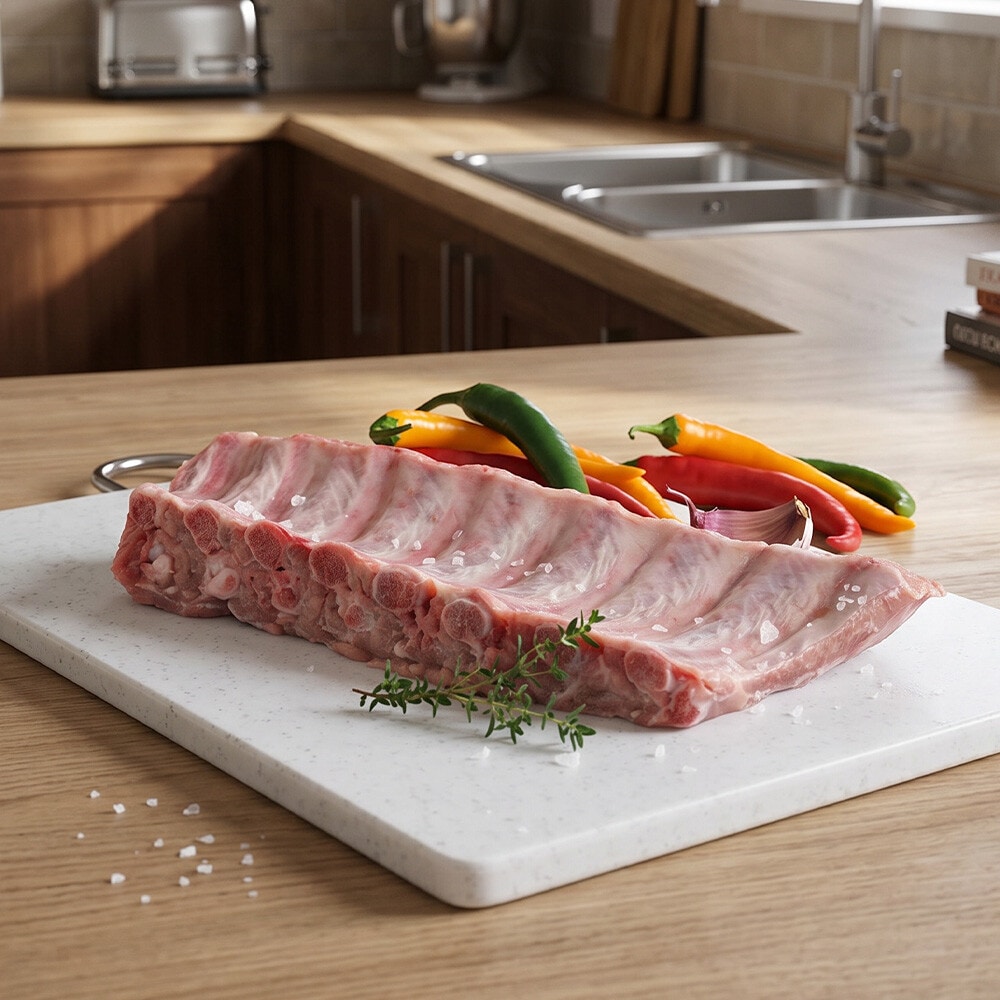 Costillas frescas en tira de cerdo 50% Duroc