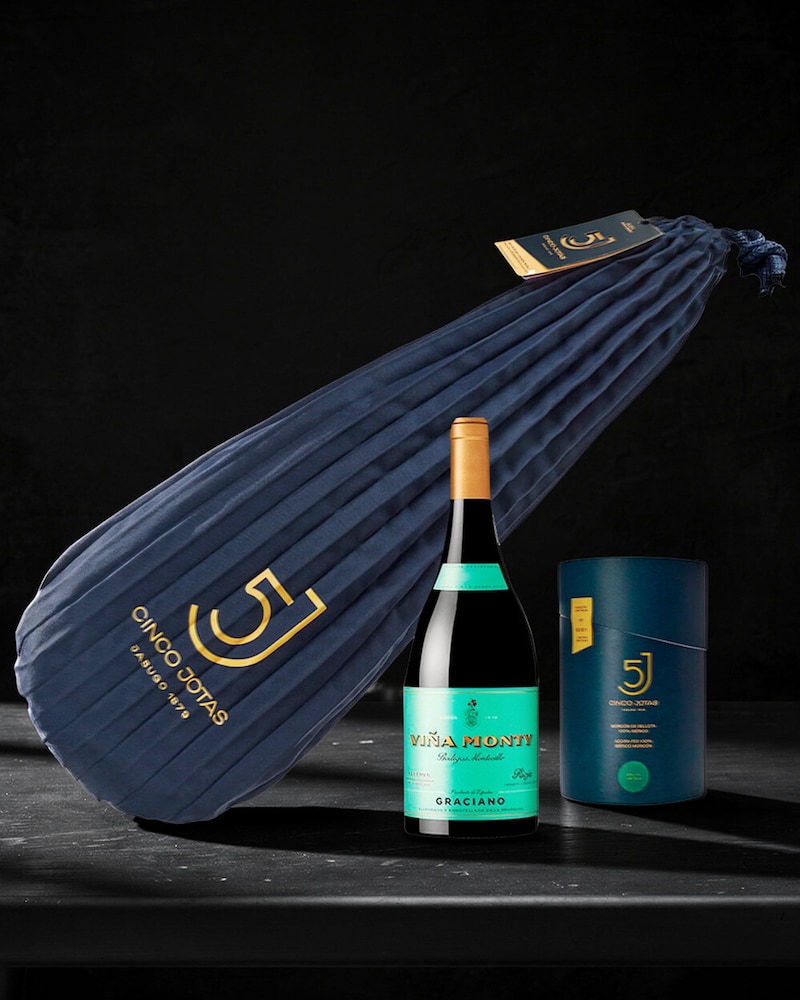 Pack ibéricos Cinco Jotas + Vino Rioja Jotas .20%
